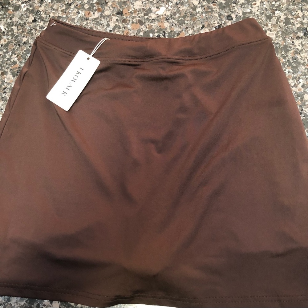 Aqua Brown A-Line Mini Skort
